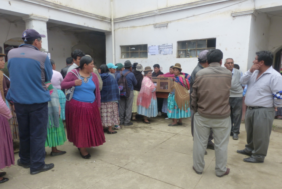 Voting station in Sorata, Bolivia