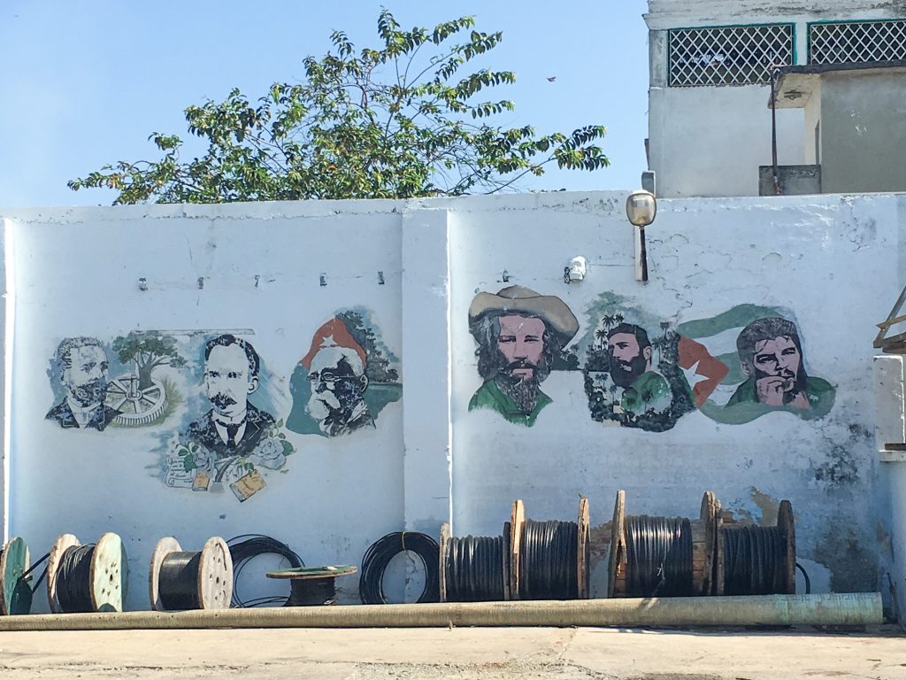 Famous Cubans immortalized (from right: Guillermo Moncada, Jose Marti, Felix Varela, Camilo Cienfuegos, Fidel Castro, Che Guevara)